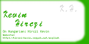 kevin hirczi business card